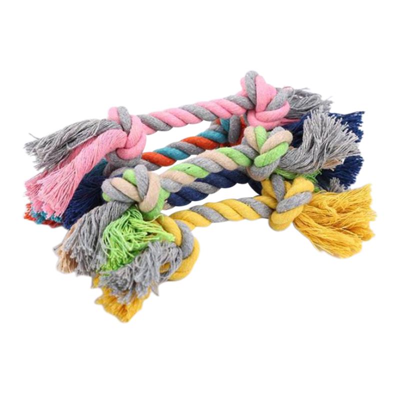 Random Color Cotton Rope Pet Chew Toys Dog Tooth Cleaning Rope