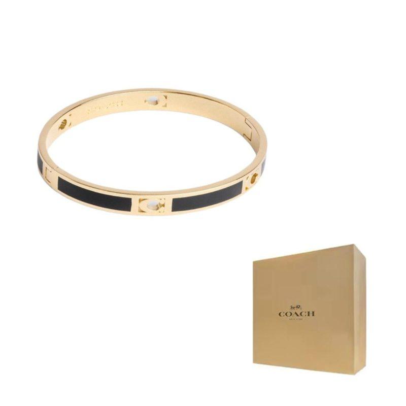 COACH Enamel Bangles Unisex Gold/Black CAD45-GDBK