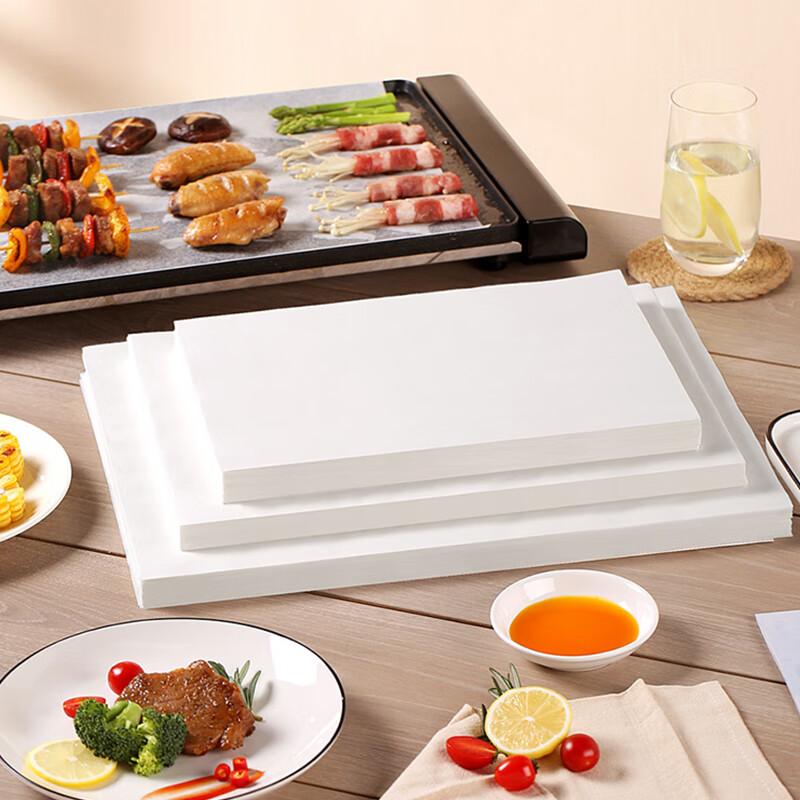 MEIJINJIA (MEIJINJIA) Oven Paper, 20*30cm*100 Sheets, Baking Paper, Silicone Oil Paper, Meat Roasting Paper, Grease-Proof Paper, Air Fryer Paper
