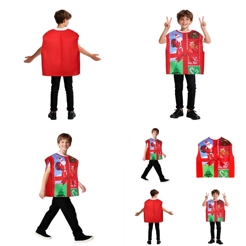 Christmas Gift Box Costume For Kids With Sponge Material For Holiday Stage Performances