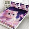 Animal Cat Pattern Mattress Three-Piece Digital Printing Mattress Bedding Set Adult Children