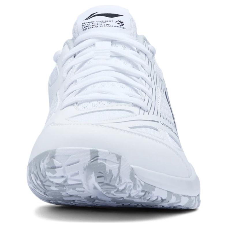 Li-Ning Synthetic Leather Comfortable Versatile Non-Slip Wear-Resistant Low-Top Badminton Shoes Unisex Sneaker White Black AYTU025-1