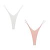 2 Pezzi Perizoma Cotone Doppio Strato a Taglio Alto Slip Bikini Donna G-string Biancheria Intima con Elastico Sottile Doppia Cintura