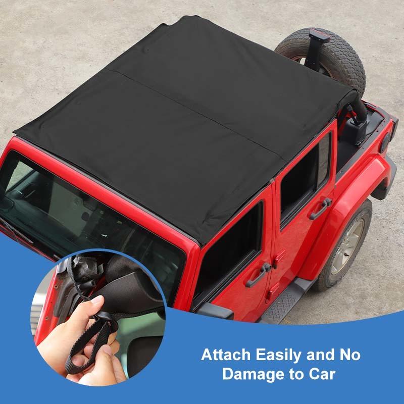 Cargo Mesh Roof Net Isolation Cover for Jeep Wrangler JK 2007-2017 4-Door version Car Exterior Accessories