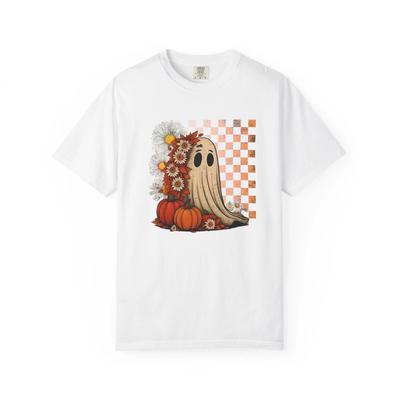Autumn Ghost Unisex Tee, Fall Spirit Shirt, Halloween Graphic Top, Spooky Season