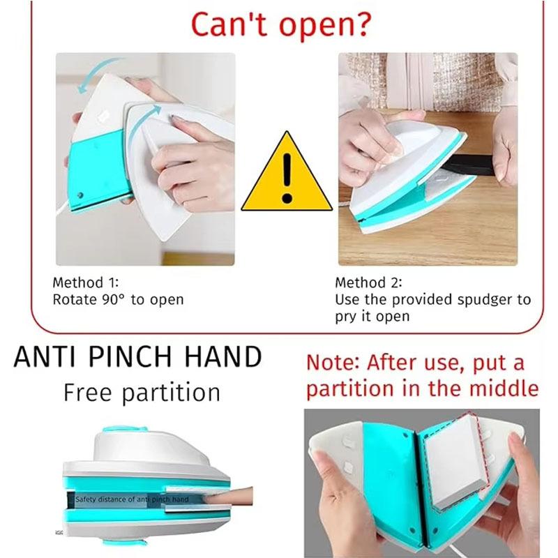 Double Sided Magnet Windows Cleaner Automatic Drainage Wiper Glass Window Washer Household Cleaning Tool For Window Washing