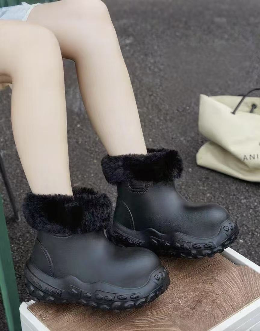 

Fashion New Winter Waterproof and Warm Women s Boots Comfortable Lightweight Women s Cotton Boots Fashionable and Versatile Cotton Boots 36-37 чёрный