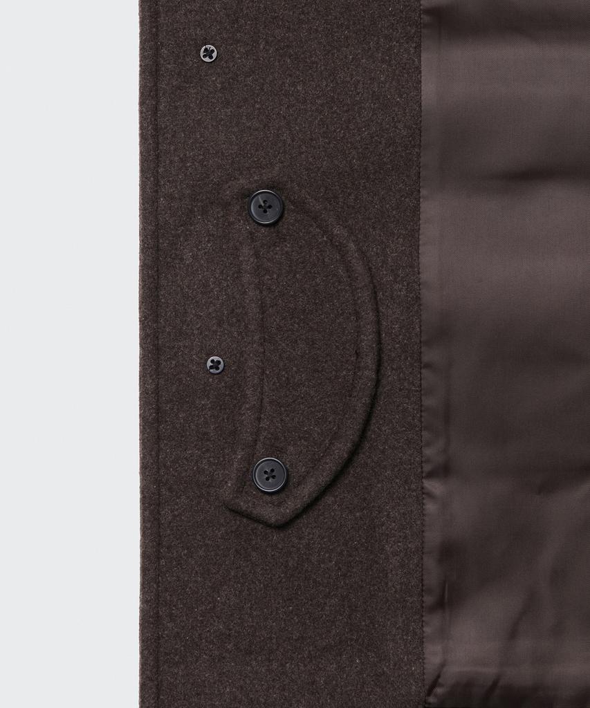 Musinsa Standard Wool Blend Oversized Half Balmacaan Coat [Heather Brown]