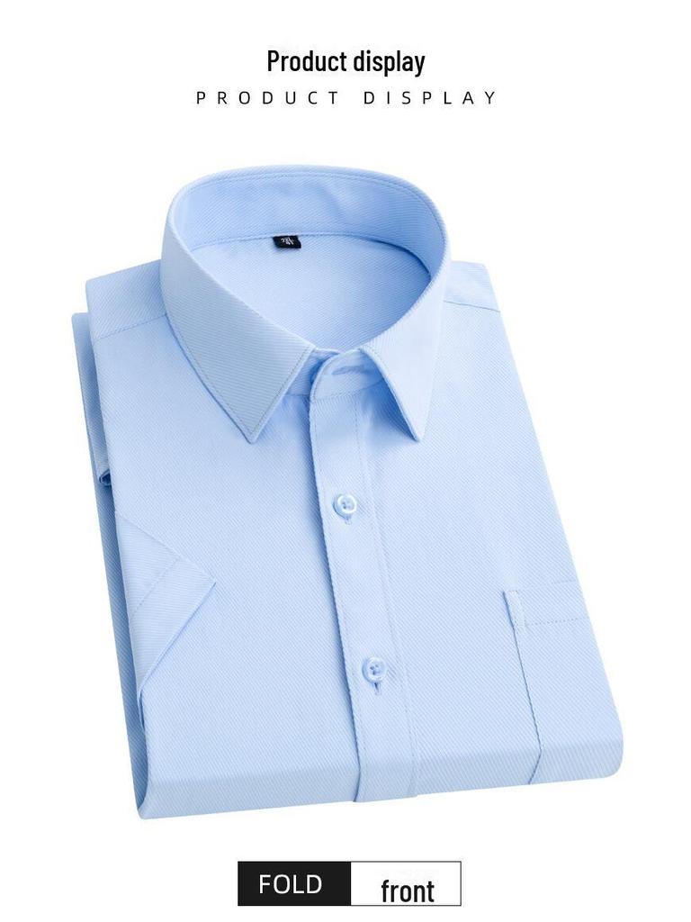 40 Cotton Twill Casual Short-Sleeve Shirt