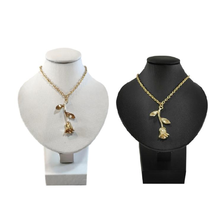 Elegant Necklace Jewelry Bust Stand Elegant Flannel Jewelry Display Mannequin Necklace Rack for Exhibitions and Shops