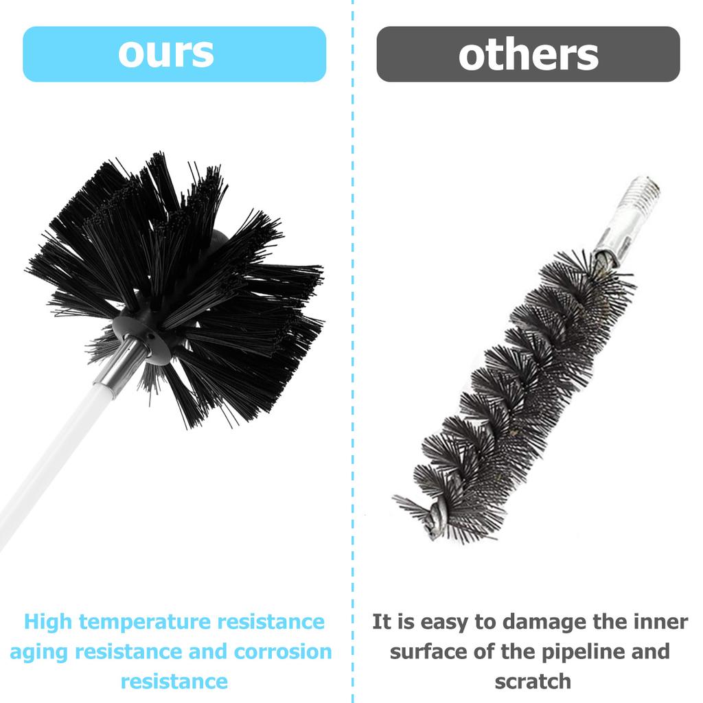 Sada kartáčů na čištění komínů Větrací potrubí 11 ks tyčí s nylonovými kartáčovými hlavami Čistič komínů Otočná tyč na krb Větrací otvor sušičky