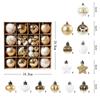 2025+ For Family Christmas Decor Set:52 Hanging Ornaments, Plastic Balls, Five-Pointed Stars, Painted Christmas Tree Pendants