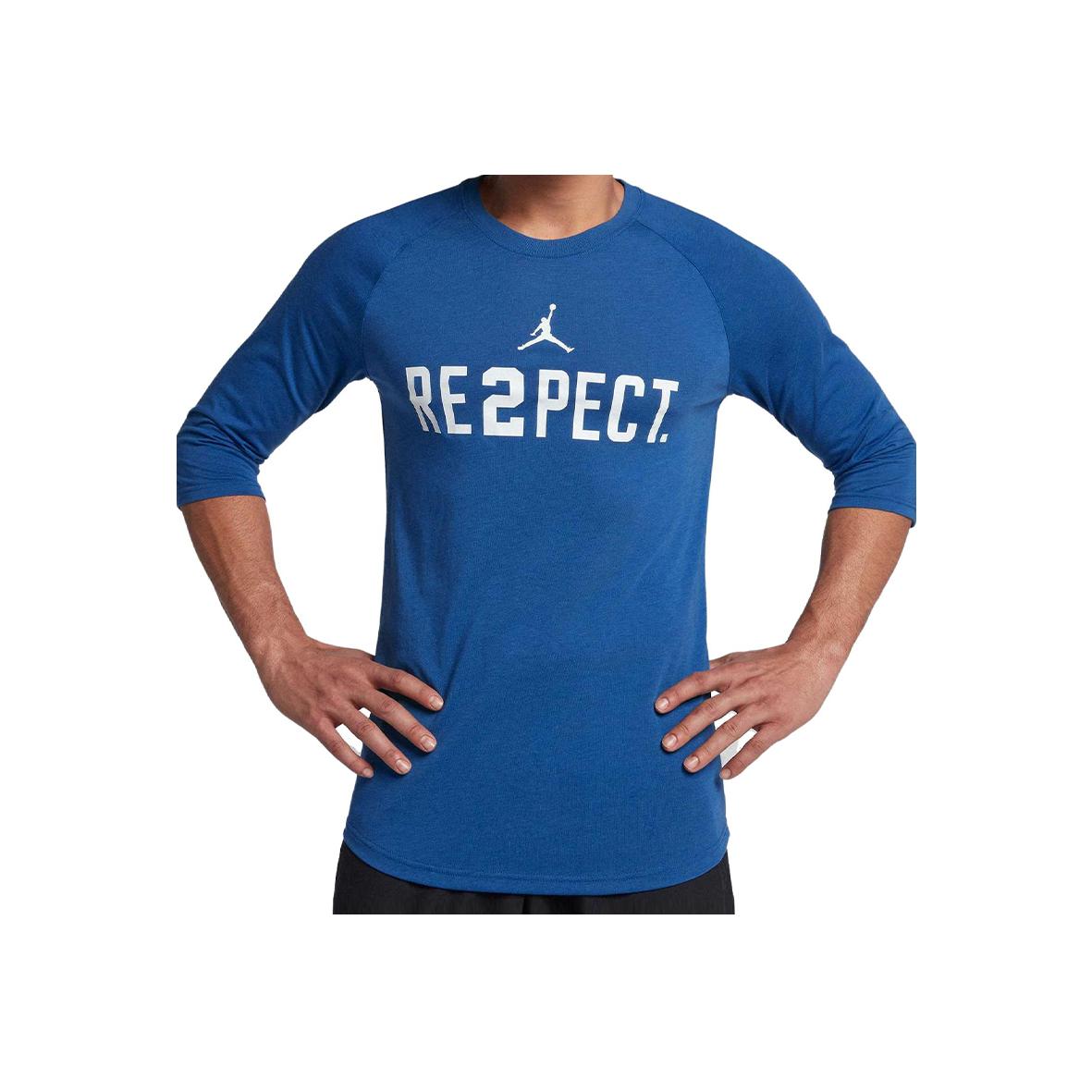 

Jordan Футболка с круглым вырезом и рукавом 3/4, мужские топы, синяя 921528-493 3XL