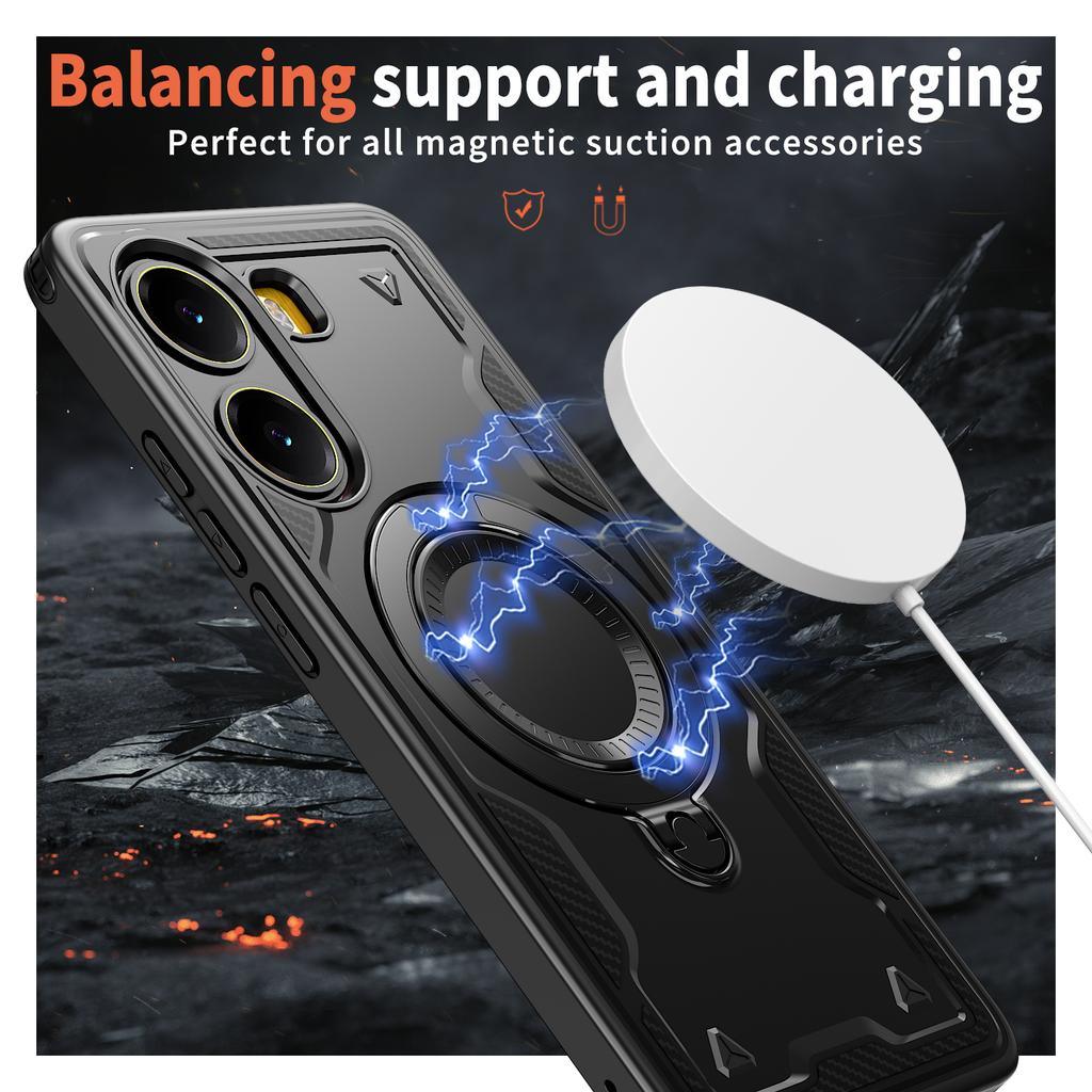Poco X7 Pro 5G Phone Case,Built-in Ring Kickstand+Compatible With magsafe Shockproof Case For Xiaomi Poco X7 Cover