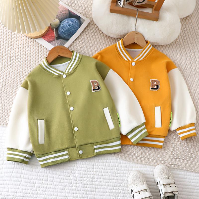 2024 Frühling/Herbst Kinderjacke im Baseballstil: Dick, Lässig, Modisch für Jungen & Mädchen, Größen für Mittelgroße & Große Kinder