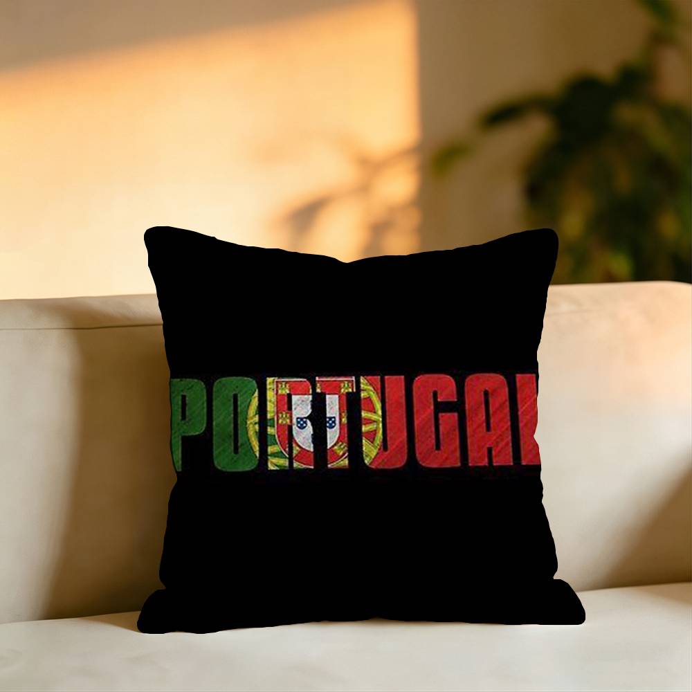Portugal The Quinas Flag Square DoubleSided printed Pillow Case Bedroom Bedside Pillow Sofa Cushion Cover