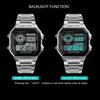   Sport Stainless Steel Men    Water-resistant Digital Backlight Man Wristwatch Male Relogio Musculino Chronograph