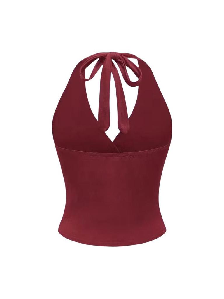 Women's European & American Halter Strap Slim Backless Vest Top