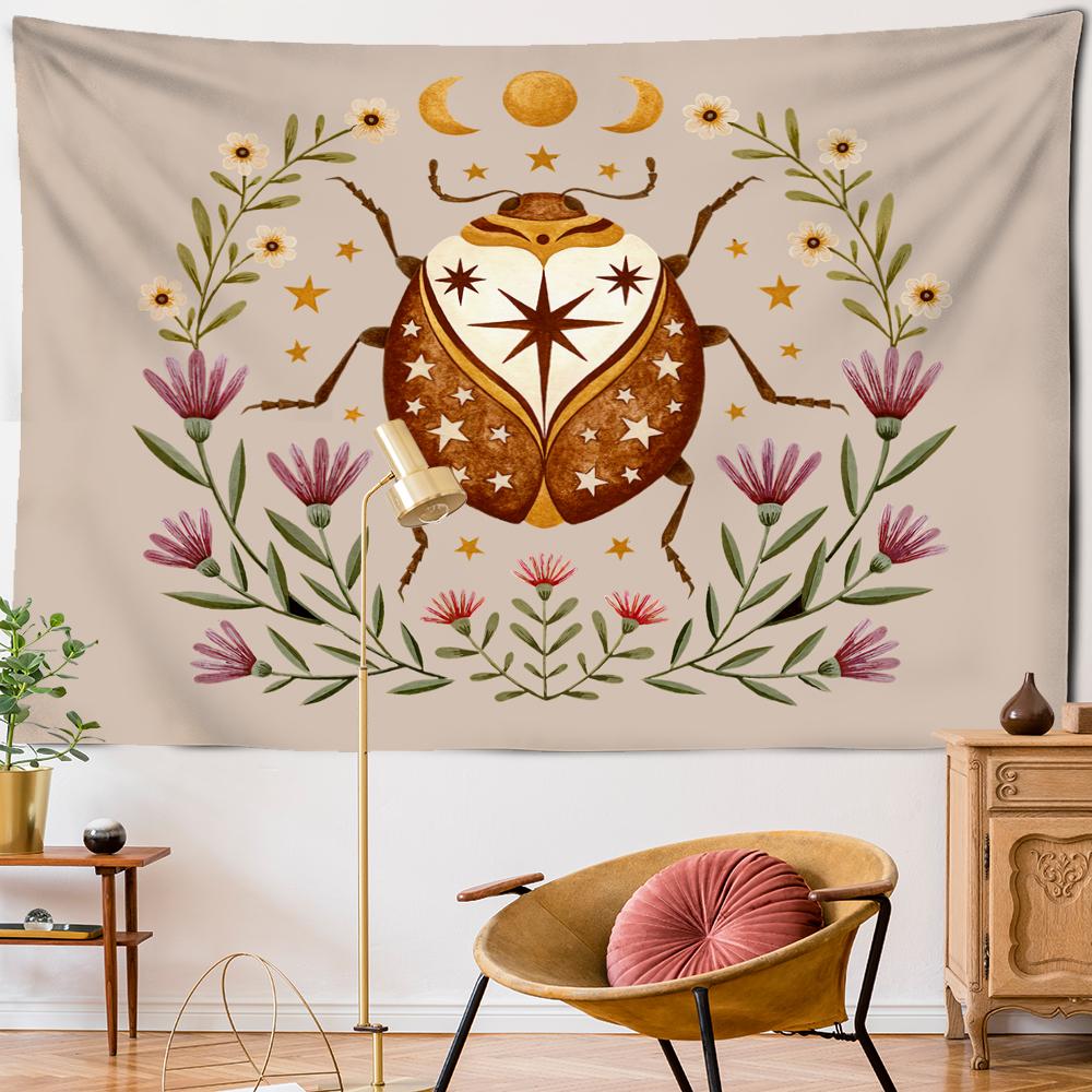 Phantom Psychedelic Butterfly Tapestry Sun Moon Star Mattress Aesthetic Room Polyester Wall Hanging Wall Decor