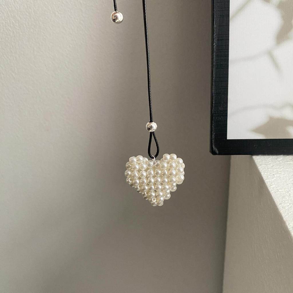 3D Heart Copper Bead Necklace: Versatile, Adjustable Long Sweater Chain for Women