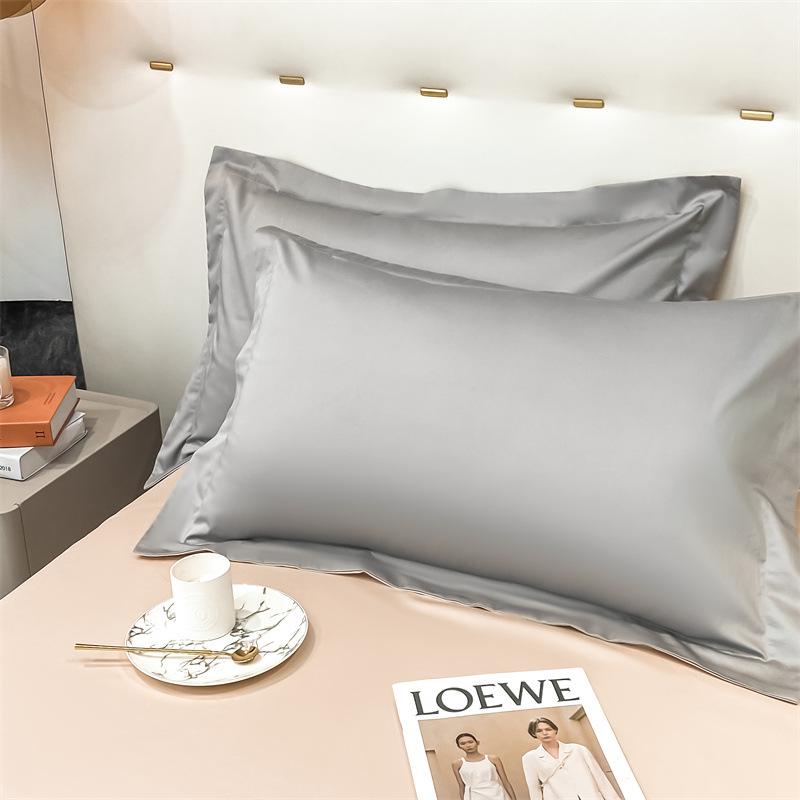Pure Cotton Solid Color Long-Staple Pillowcase Pair – 100% Xinjiang Cotton, Single Piece, Simple Plain Design