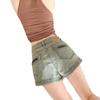 Vintage Spice Denim Shorts Women's Summer High-waisted A-line Skinny Stretch Hot Pants