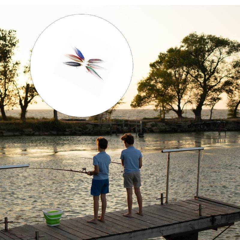 6pcs Ice Dub Minnow Fly Lures Set Realistic Baits Fish Lures for Salmon Fishing Supply Accessory