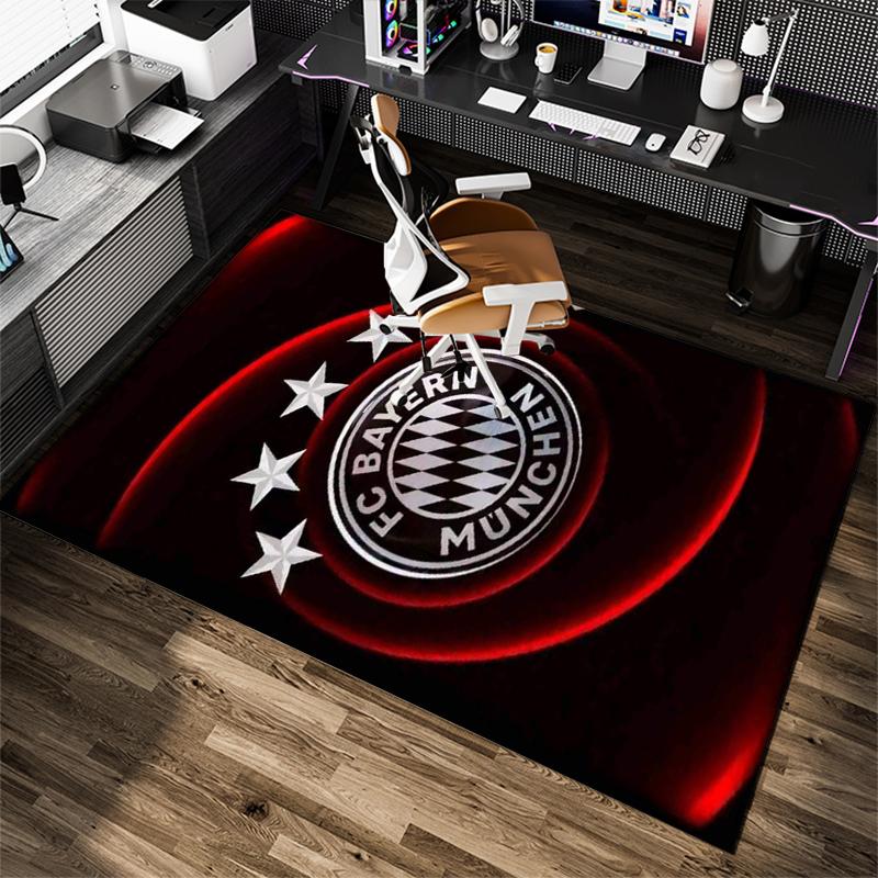 1Pc Football Team Cartoon Print Carpet High Quality Comfortable for All Seasons, Home Decor