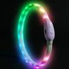 Rgb Discolor Glowing Collar For Dogs Large Medium Usb Rechargeable Dog Collar Luminous Led Light Night Safety Pet Accessories