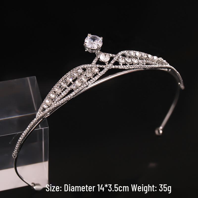 

Туаньмин Корейская Корона Головной Убор со Стразами из Циркона для Вечерних Платьев и Высоких Причесок