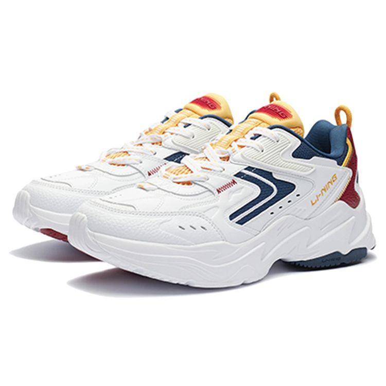 Li Ning Classic Casual Shock Absorbing Low Top Running Shoes Men Sneakers White Blue AGCR331-4