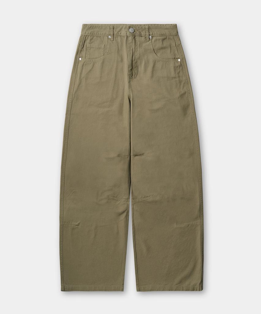 EXCONTAINER Utility Dart Cotton Pants (Khaki Beige)