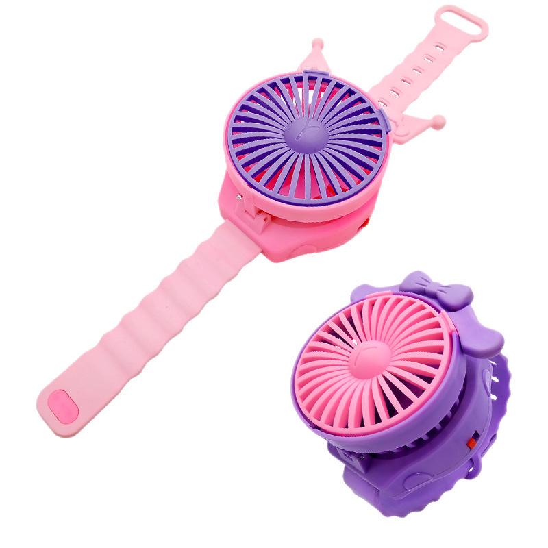 Summer Cartoon Wrist Fan - Cute Cat Ear Design, Silent Handheld for Women and Kids