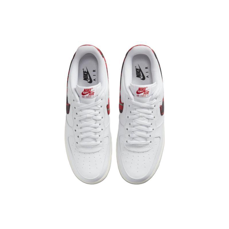 Nike Air Force 1 Low '07 LV8 Tartan Plaid White University Red Sneakers DV0789-100