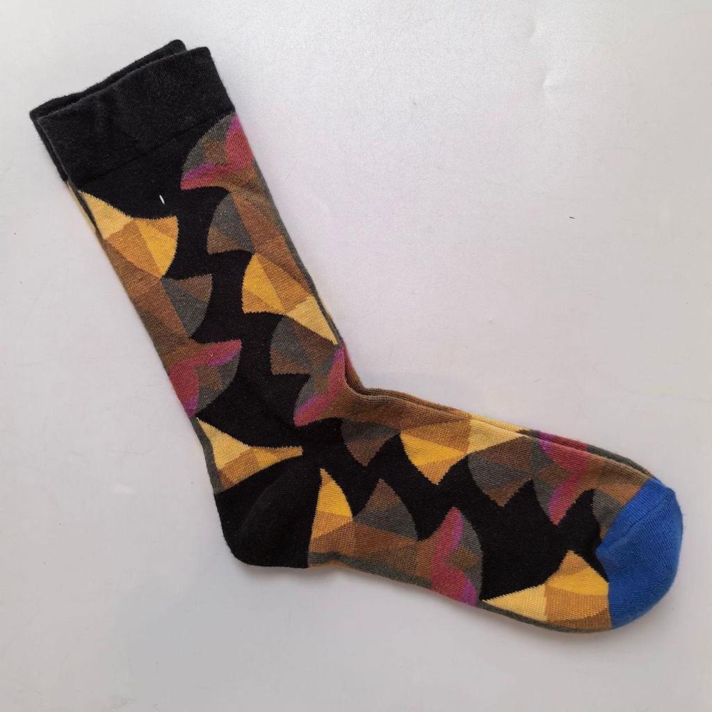 French Artistic Oil Painting Series: Colorful Trendy Mid-Calf Cotton Socks for Women