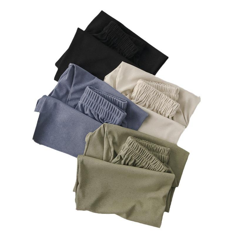 Women's High-Waist Wide-Leg Ice Silk Pants, Summer Style, Loose Fit and Casual Draped Knit Design