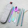 Portable Utensils Travel Camping Dinnerware Flatware Cutlery Set Knife Fork Spoon Chopsticks Straw Dinner Set 18/10 Stainless Steel Tableware