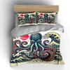 Octopus And Waves Art Decor Soft Comfortable Duvet Cover Bedding Set Included 1*Duvet Cover & 2*Pillowcases, Gift