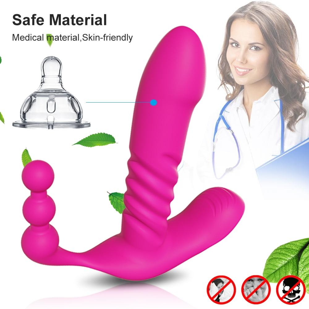 Bezdrátové dálkové nošení G Spot Dildo Stimulátor klitorisu, vaginální anální vibrátor, sexuální hračky pro ženy
