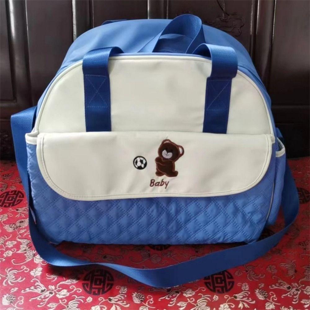 Bear Pattern Cartoon Mommy Bag Large Capacity Portable Diaper Bag Mommy Crossbody Bag Daily Use