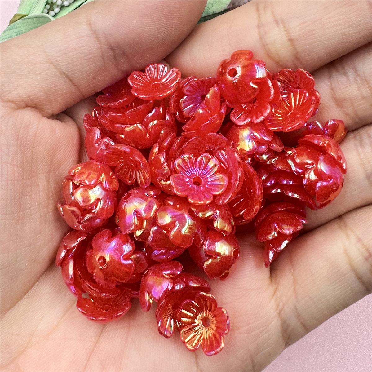 

Товары для вечеринок Мода DIY Акриловые маленькие ромашки 10,5 мм 100 шт. Изготовление ювелирных изделий Бусины подвеска цветок красный