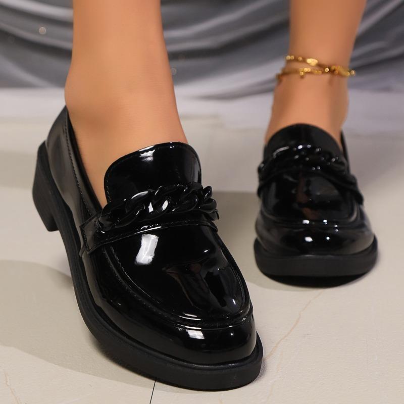 

Модные массивные туфли-клинья женские летние 2025, украшенные цепочкой и бантом, слипоны, повседневные, женские лоферы из кожи на мягкой подошве, размер 41 41