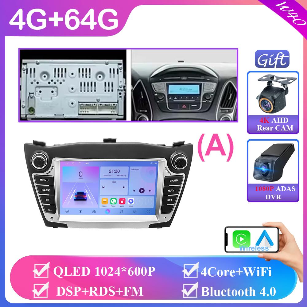Autoradio für Hyundai Tucson 2 LM IX35 2009-2015 7 Zoll 8+256 Android Auto Carplay GPS-Navigation Multimedia-Stereoanlage Kein 2din DVD