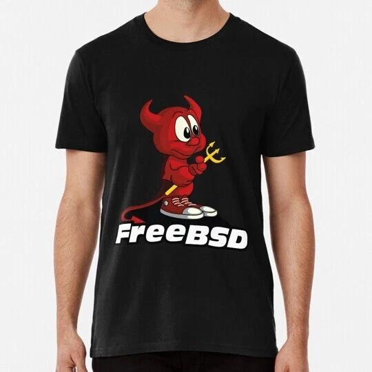 

Beastie freebsd + Text S to 5XL Made in the USA T shirt 2XL
