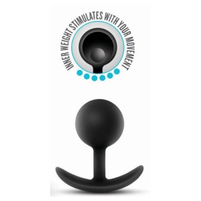 Plug Anal - HARNAIS - Vibra Ball - 7cm Longueur Insérable - 4.3cm Largeur - Silicone Noir