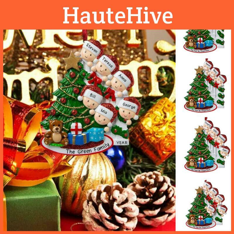 Beautiful Resin Christmas Tree Hanging Ornaments For Family Of 2-7 People