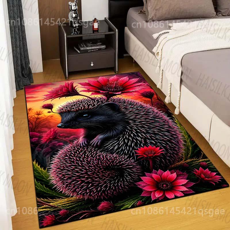 

Hedgehog Flowers Carpet for Living Room Bedroom Bathroom Mat Creative Doormat Sofa Table Home Decor Area Rugged Luxury Gifts 40x60cm