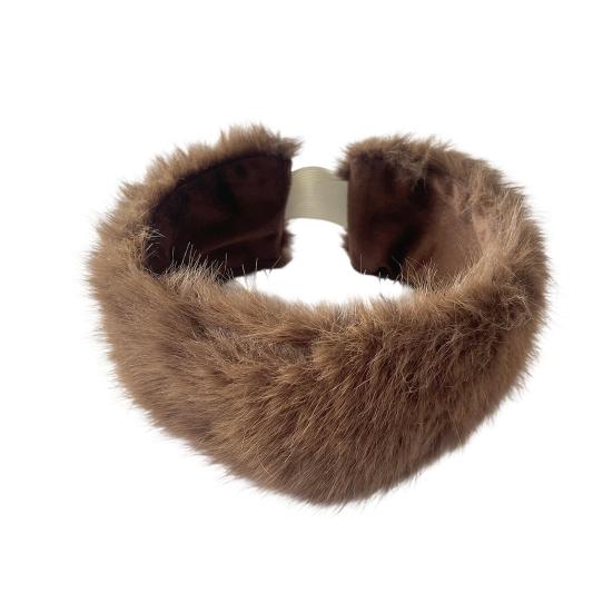 Artificial Hair Band Elastic Imitation Fox Fur Headband Wide Edge Design No Dome Coldproof Winter Hair Tie