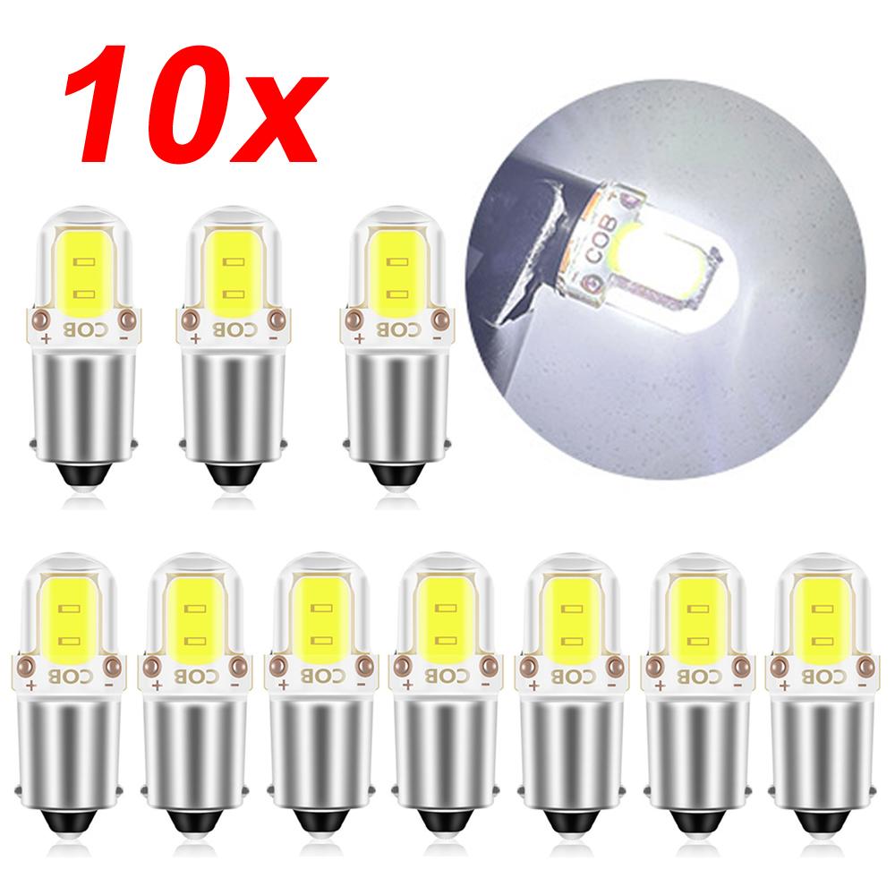 2/10PCS 2 COB LED Bulb BA9S LED T4W H6W LED CANBUS Car Interior License Plate Light Marker Reading Auto Lamp White 6000K 12V