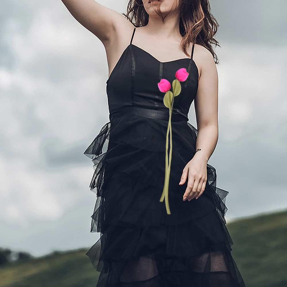 5PCS Handmade Clothing Appliques 3D Clothing Patch DIY Craft 3D Tulip Appliques  Clothes Decoration